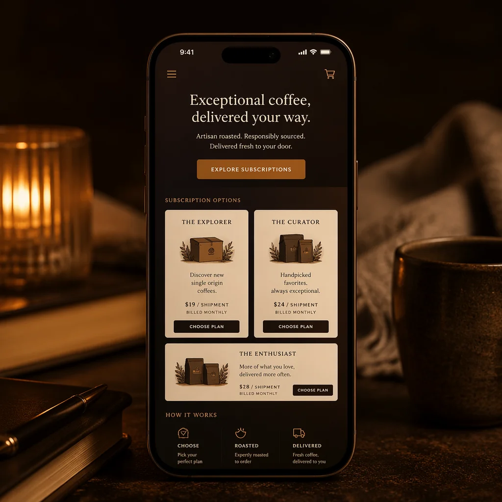 Artisan Coffee — subscription shop